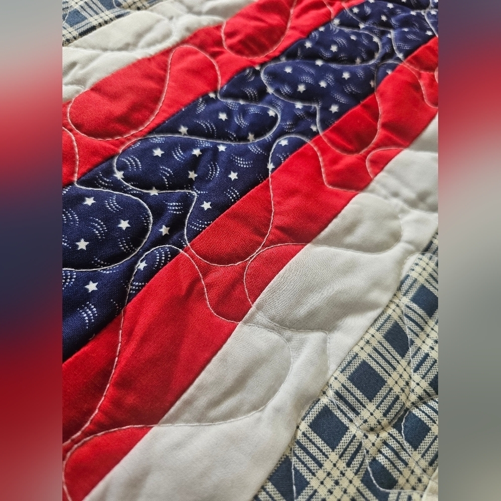 Handmade Quilt with Red and Blue Accents~Fireman - Picture 5 of 12
